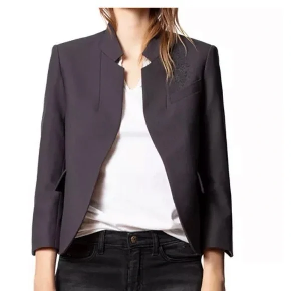 🌟ZADIG AND VOLTAIRE VERYS BIS ROCK BLAZER🖤 - Picture 3 of 11